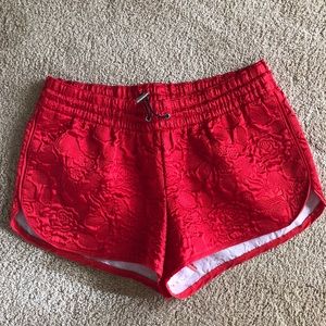 ADIDAS red metallic women’s shorts SIZE M